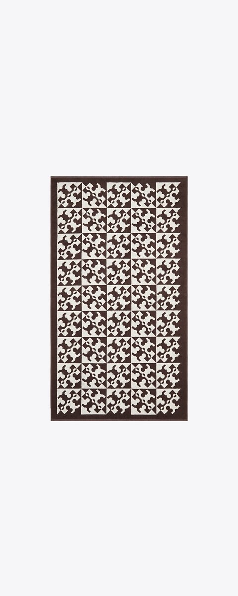 Полотенце Tory Burch Diagonal T Jacquard, цвет: Коричневый