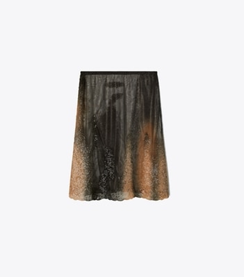 Embellished Jersey Mesh Skirt: Women's Designer Bottoms