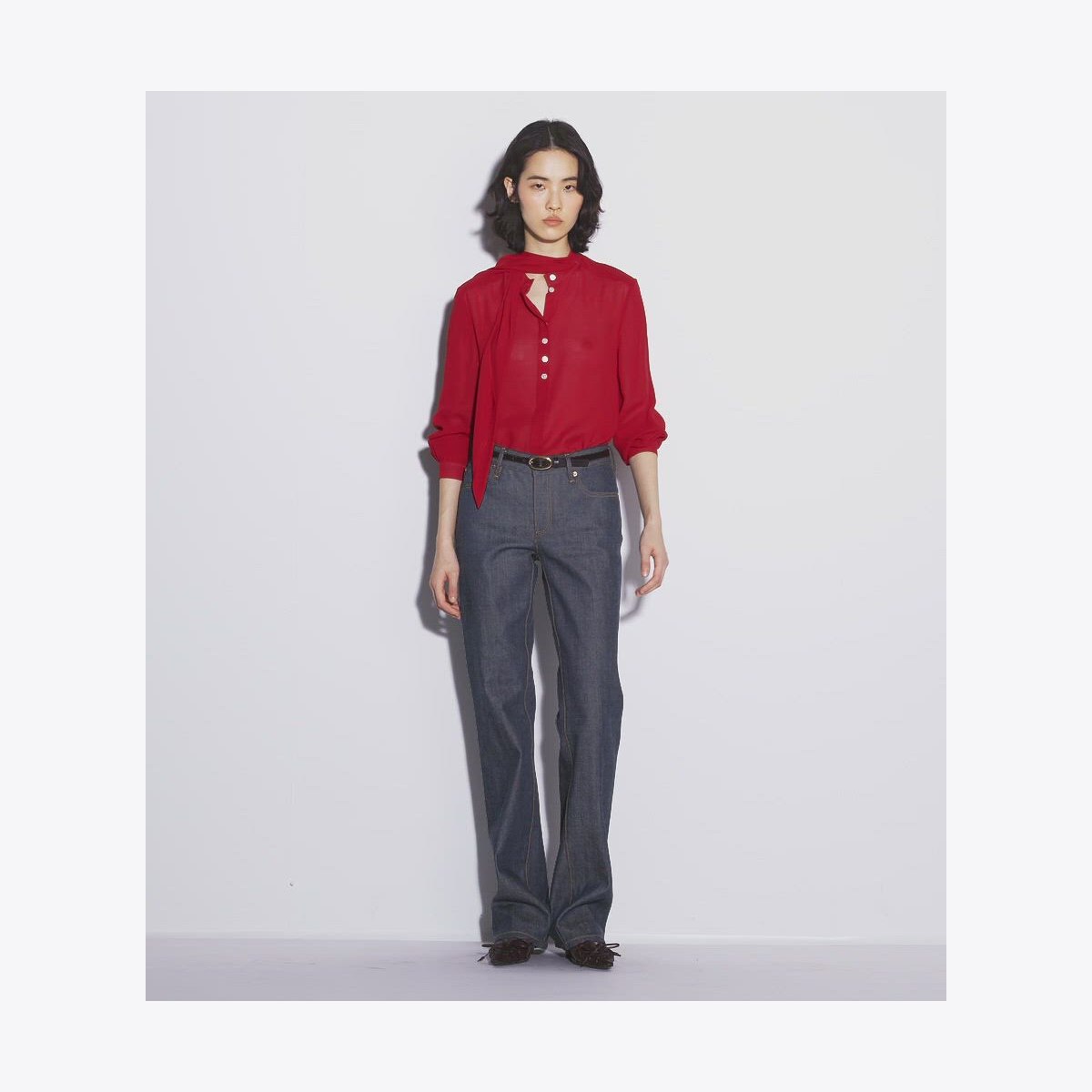 Georgette Bow Blouse: Women's Clothing | Tops | Tory Burch EU