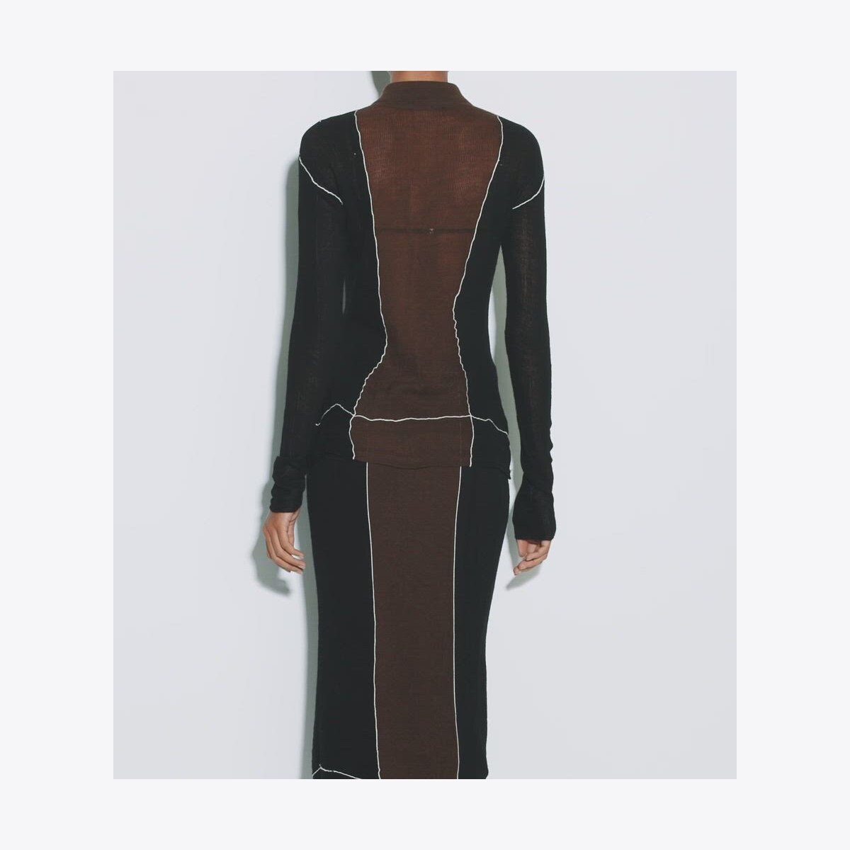 COLORBLOCK WOOL SKIRT - thumbnail 4