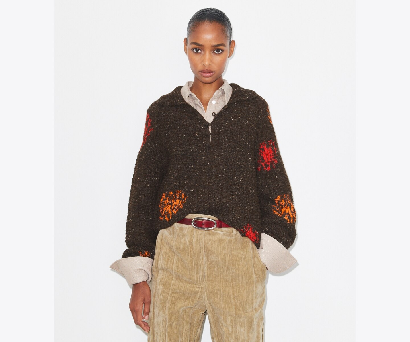 Женский свитер Tory Burch Wool and Alpaca, цвет: Коричневый — фото 2