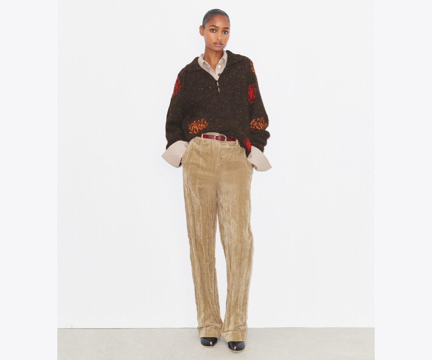 Женский свитер Tory Burch Wool and Alpaca, цвет: Коричневый — фото 3