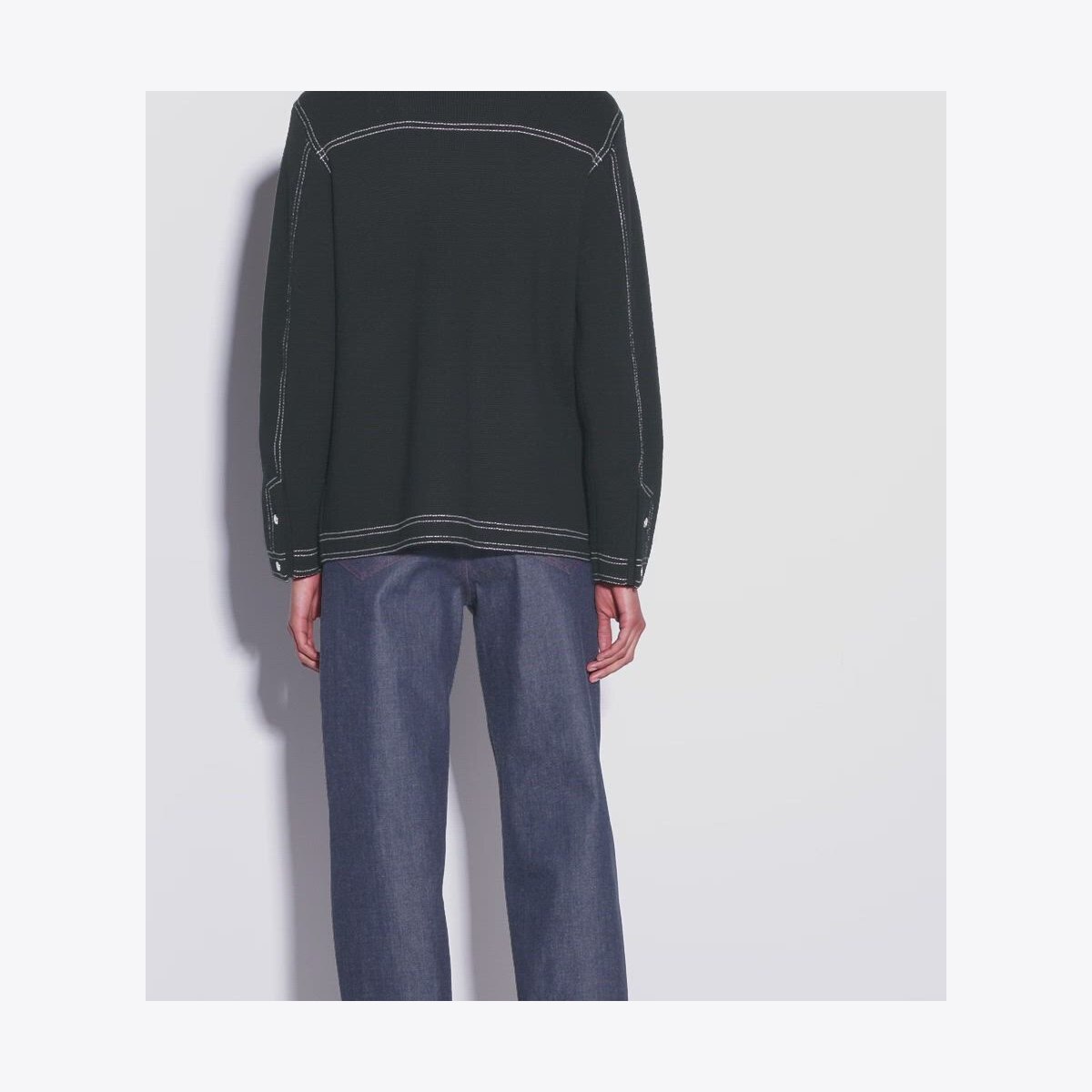 TOPSTITCH WOOL JACKET - thumbnail 4