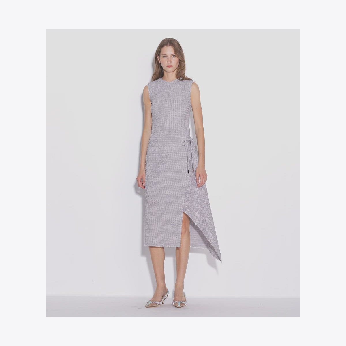 ASYMMETRIC COTTON WRAP DRESS - thumbnail 4