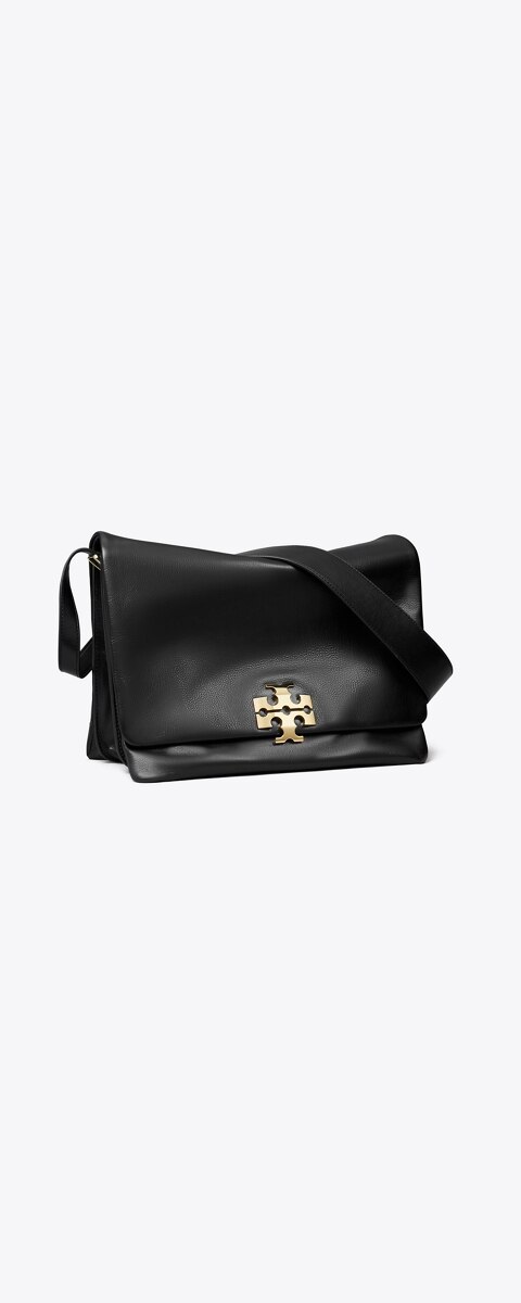 Женская сумка Tory Burch Large Charlie Runway Shoulder, цвет: Чёрный / Золотой