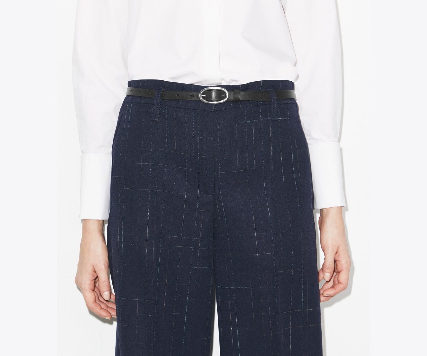 Женский ремень Tory Burch Medium Pierced Buckle, цвет: Чёрный / Серебряный — фото 3