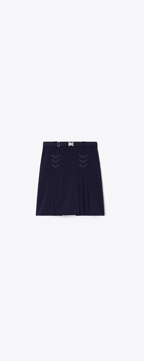 Женская юбка Tory Burch Pleated Stretch Golf, цвет: Глубокий тёмно-синий