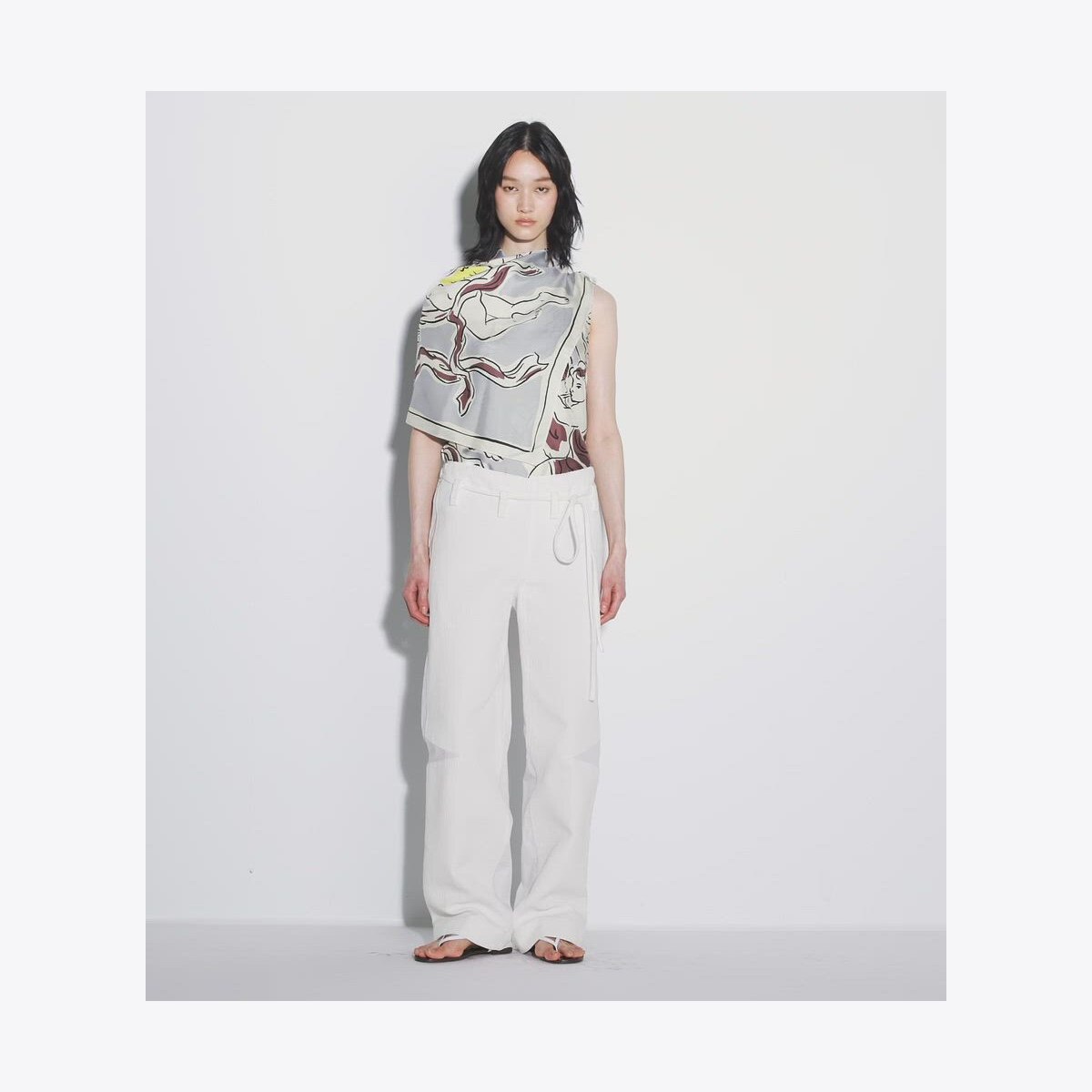 PRINTED SILK CAPE TOP - thumbnail 4