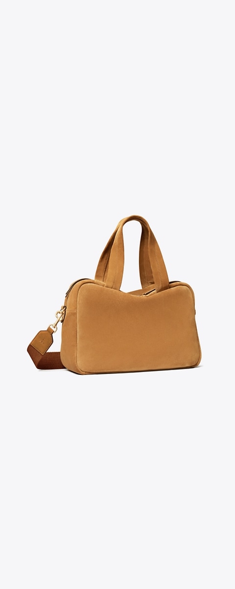 Женская сумка Tory Burch Suede Satchel, цвет: Карамельный