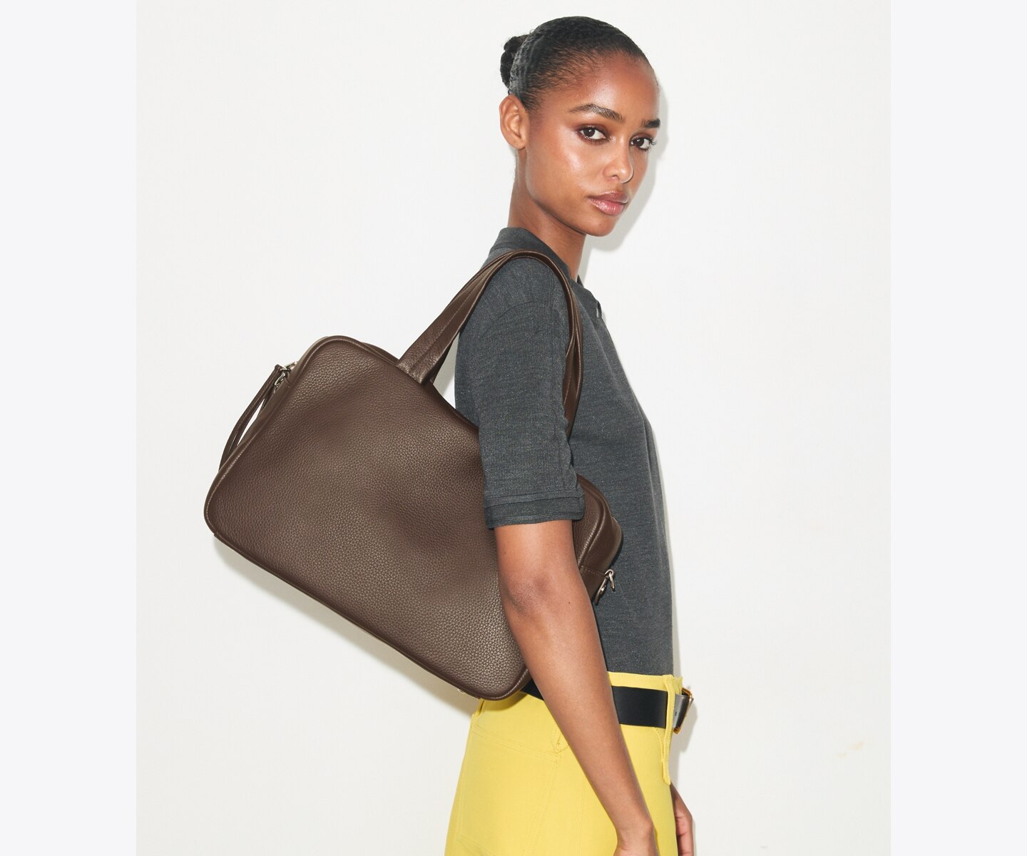 Женская сумка Tory Burch Oversized Satchel, цвет: Какао — фото 3