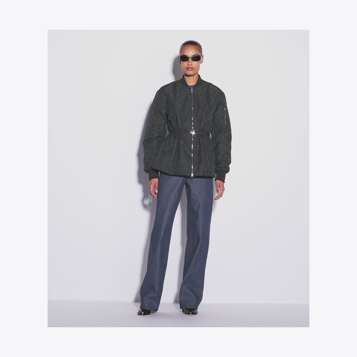 T Monogram Jacquard Zip Jacket: Women's Designer Jackets | Tory Burch