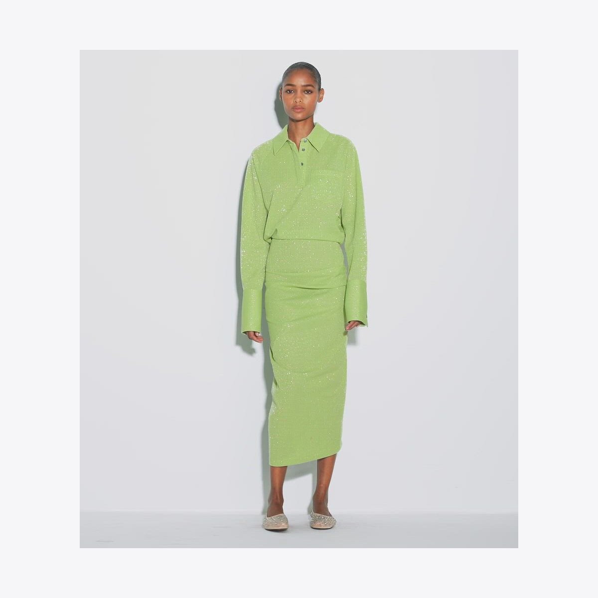 CUFFED JACQUARD DRESS - thumbnail 4