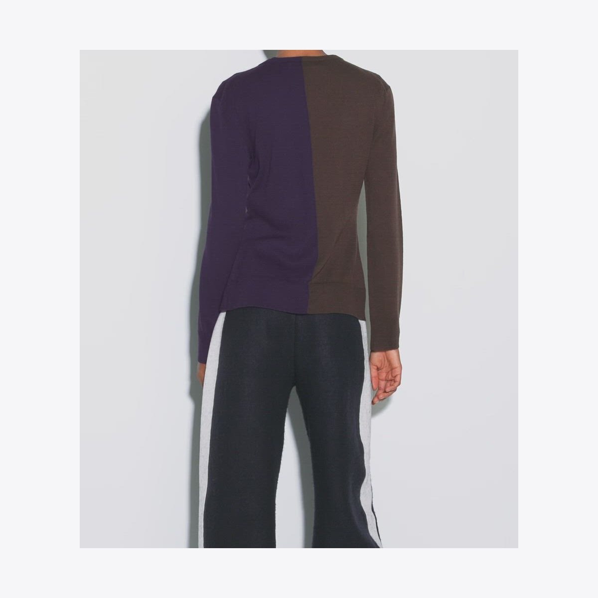BROOCH COLOR-BLOCK WOOL CARDIGAN - thumbnail 4