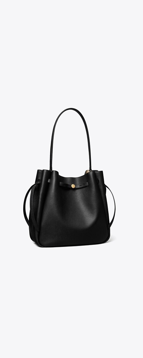 Женская сумка Tory Burch Large Romy Bucket, цвет: Чёрный