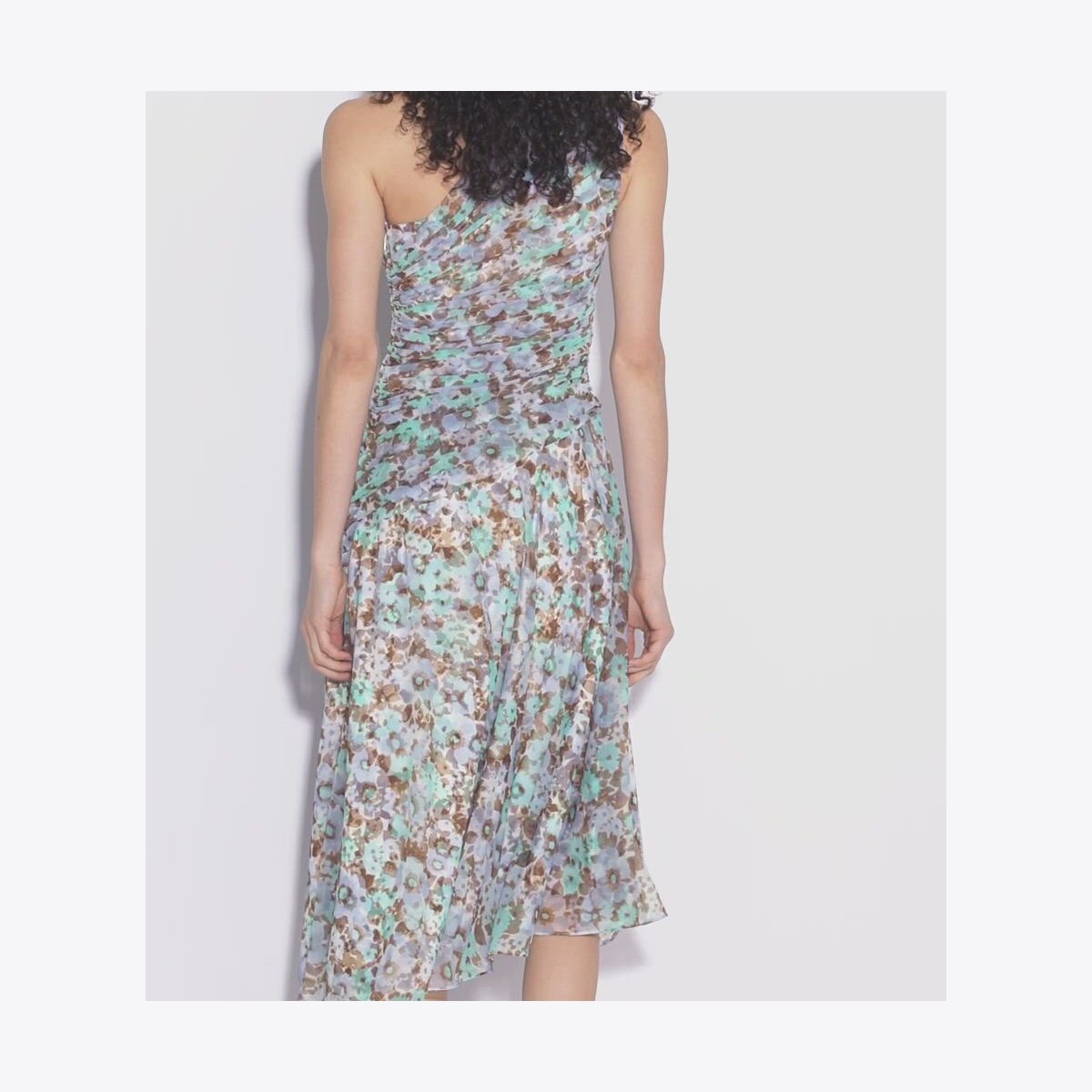 PRINTED ONE-SHOULDER DRESS - thumbnail 4