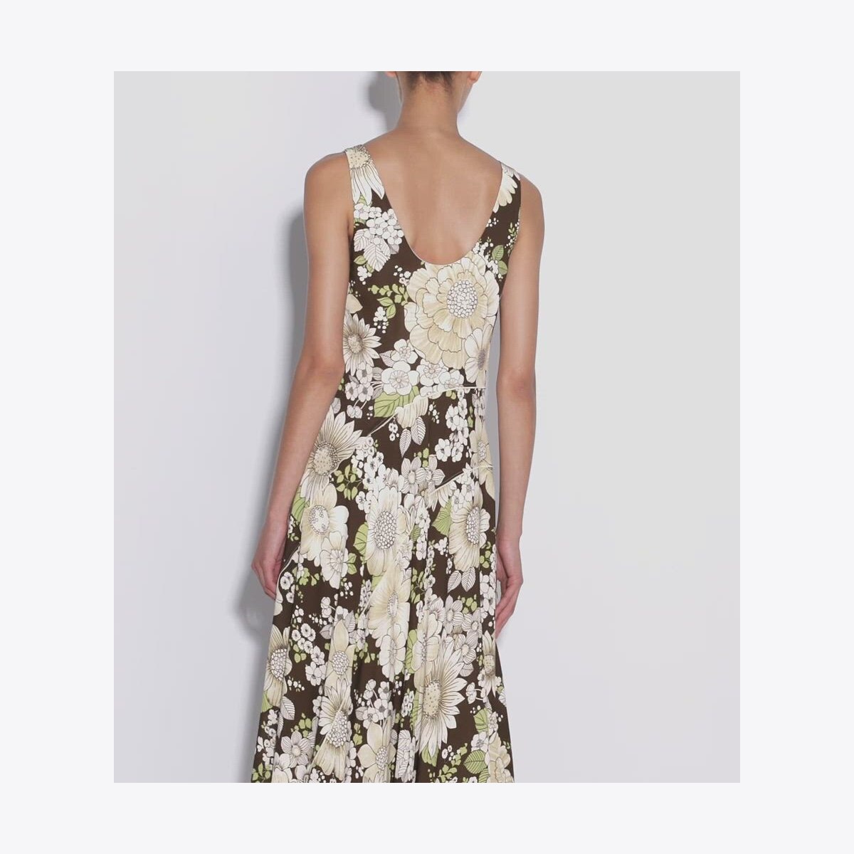 PRINTED ASYMMETRIC VISCOSE DRESS - thumbnail 4