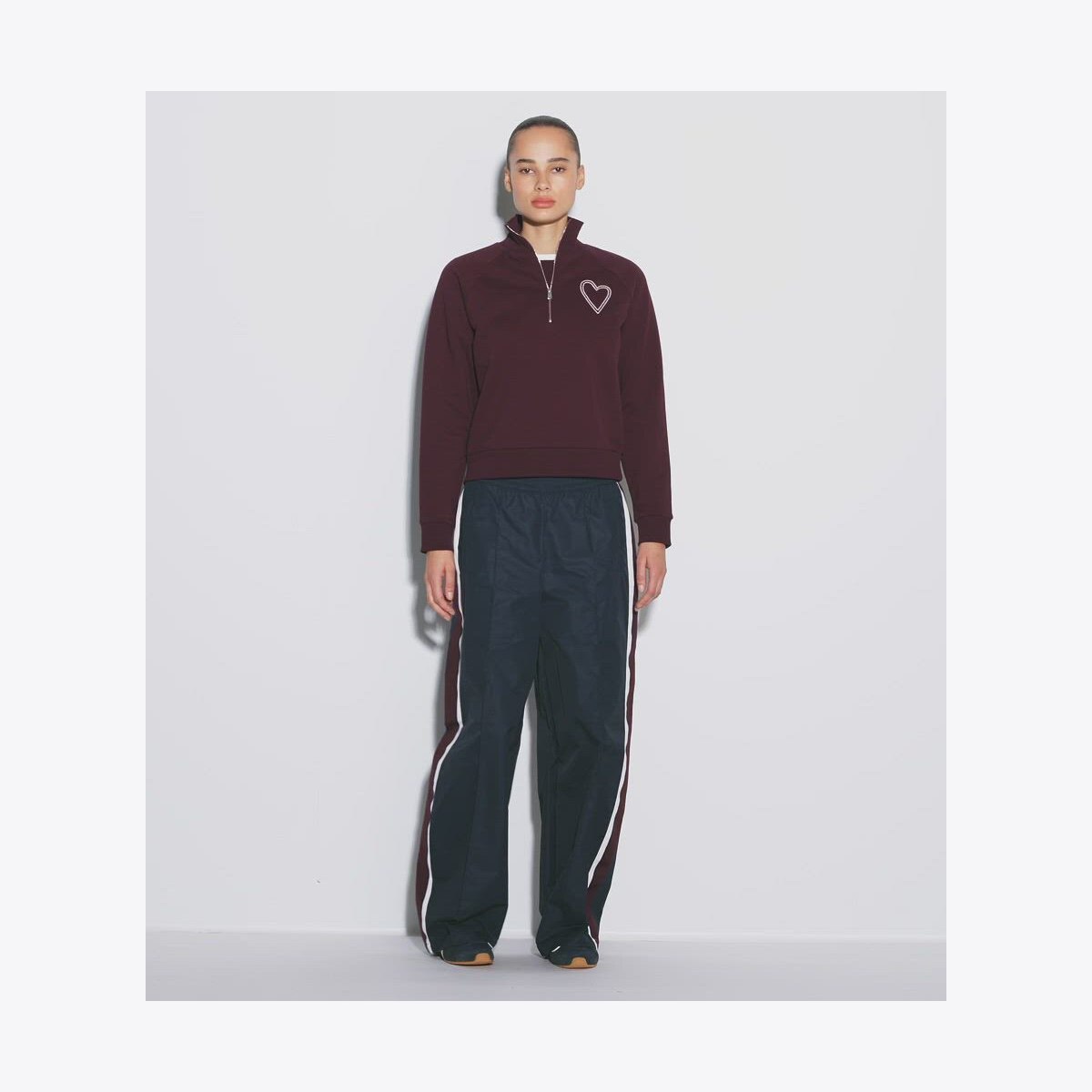 Pick Stitch Heart French Terry Sweatshirt: Women's Designer