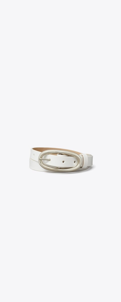 Женский ремень Tory Burch Pierced Large Buckle, цвет: Серебряный