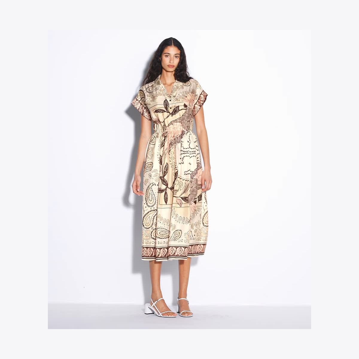 WAISTED SILK SHIRTDRESS - thumbnail 4