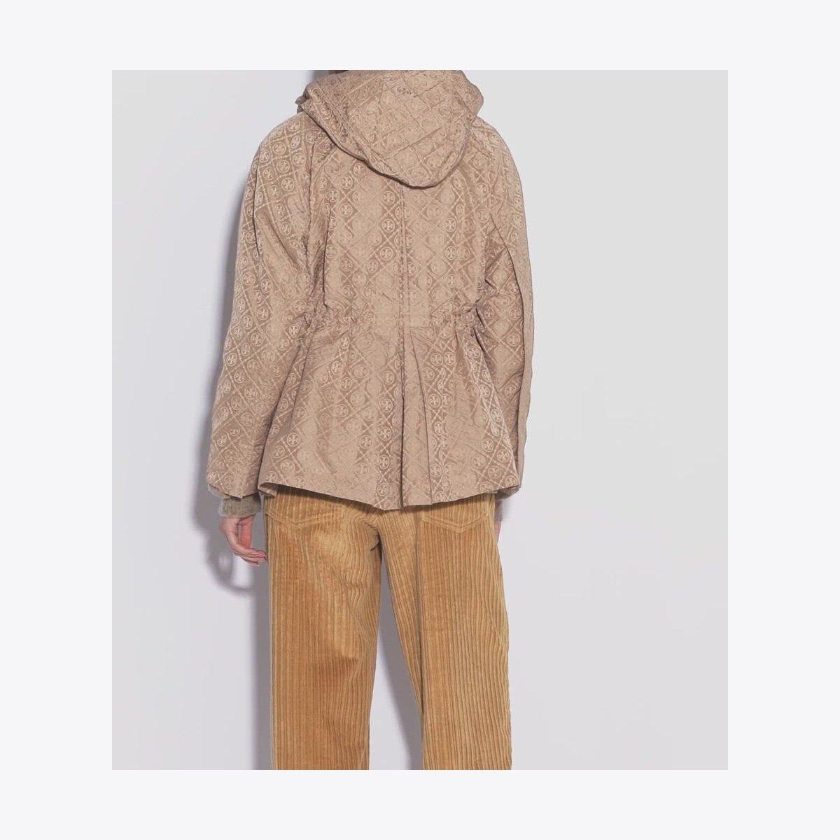 T MONOGRAM JACQUARD CINCHED JACKET - thumbnail 4