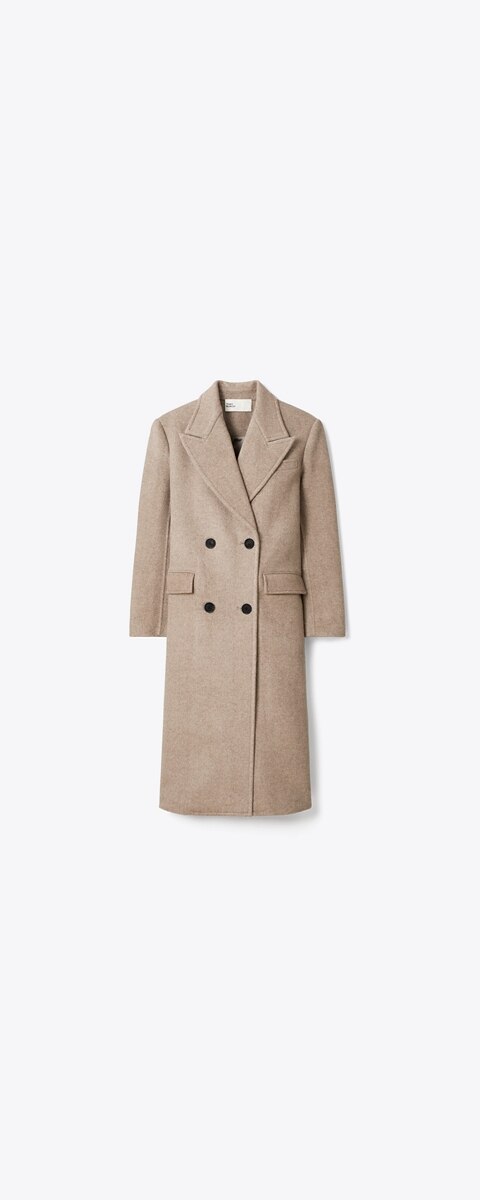 Женское пальто Tory Burch Double Breasted Wool, цвет: Мокко