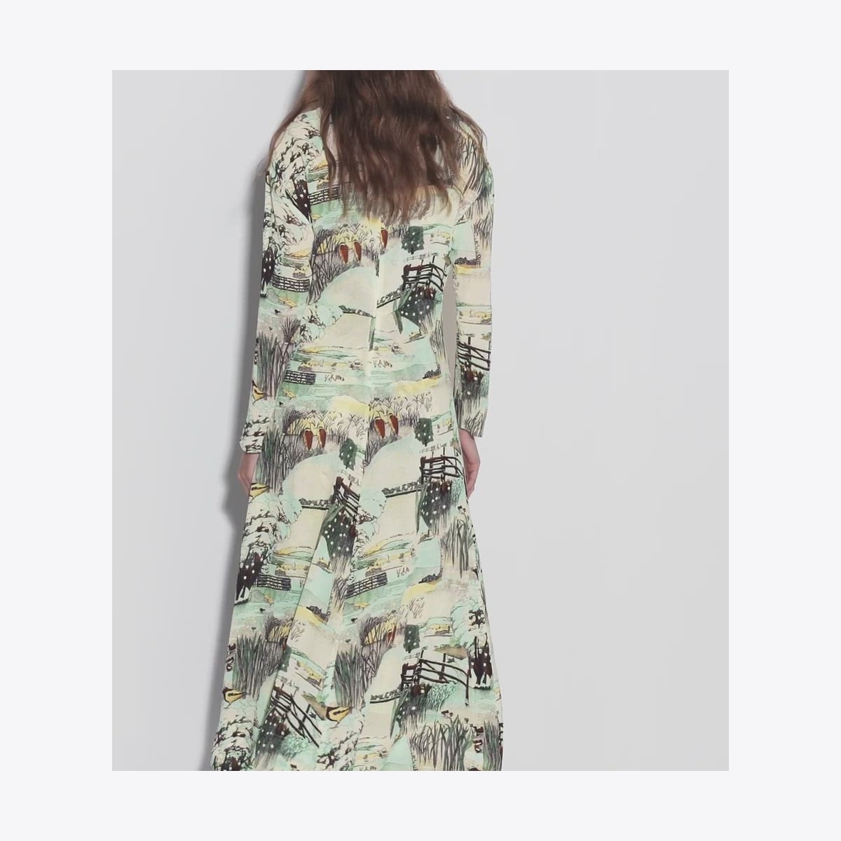 PRINTED VISCOSE BOW DRESS - thumbnail 4