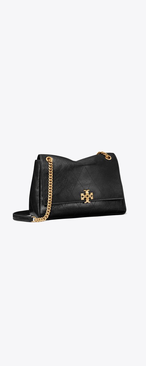 Женская сумка Tory Burch Charlie Quilted Shoulder, цвет: Чёрный
