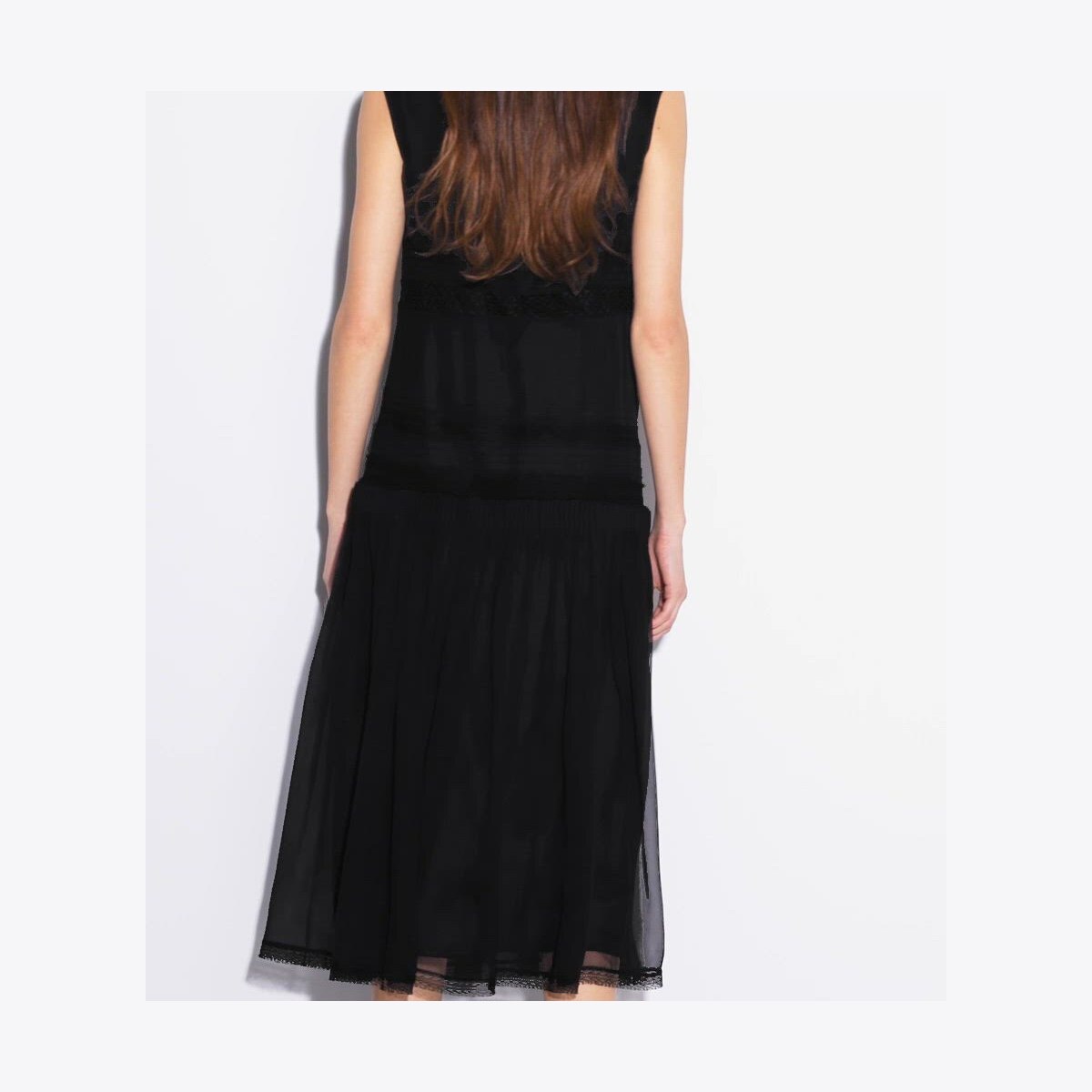 tory burch pleated lace dress Pleated Silk Lace Dress: Women's Designer Dresses