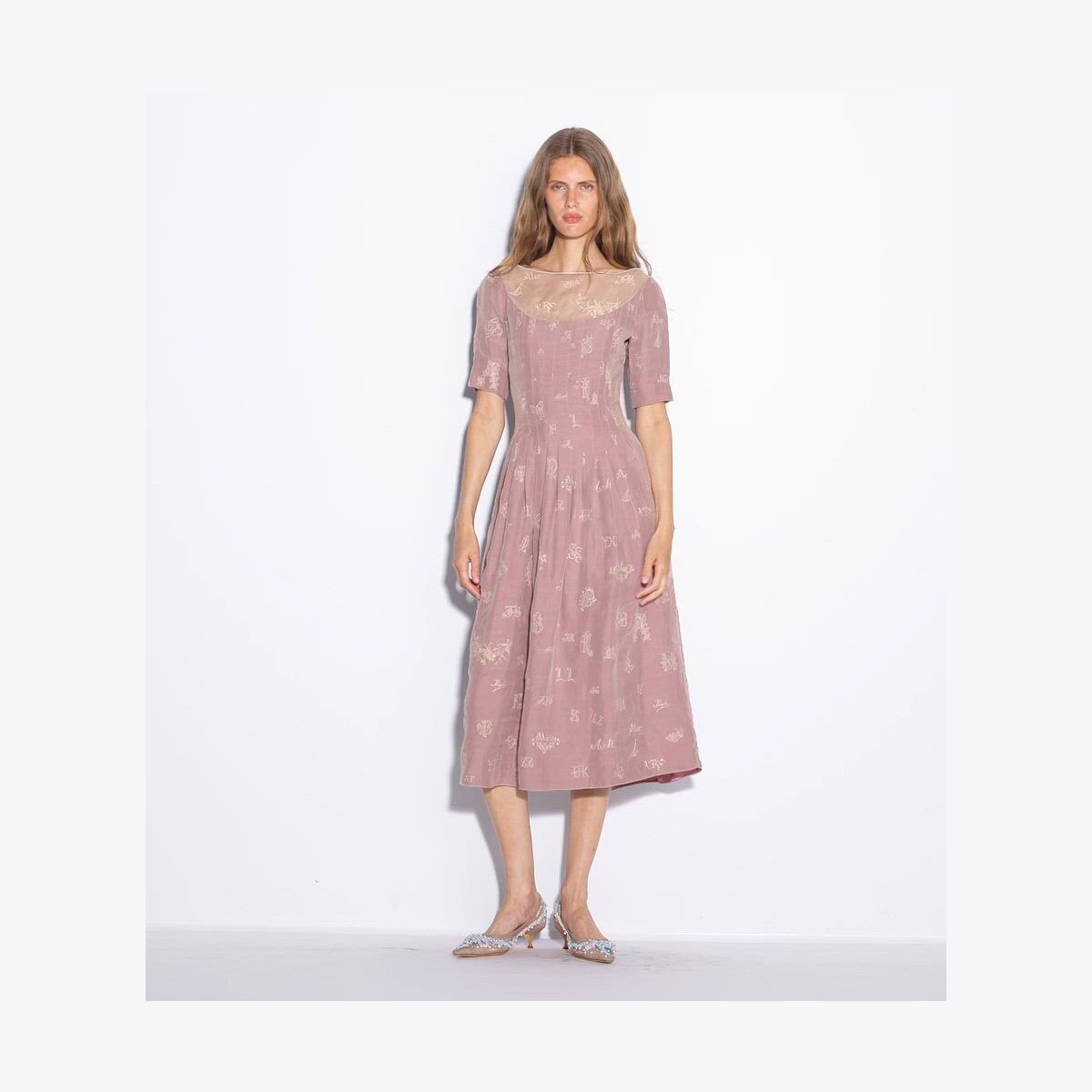 EMBROIDERED SILK DRESS - thumbnail 4