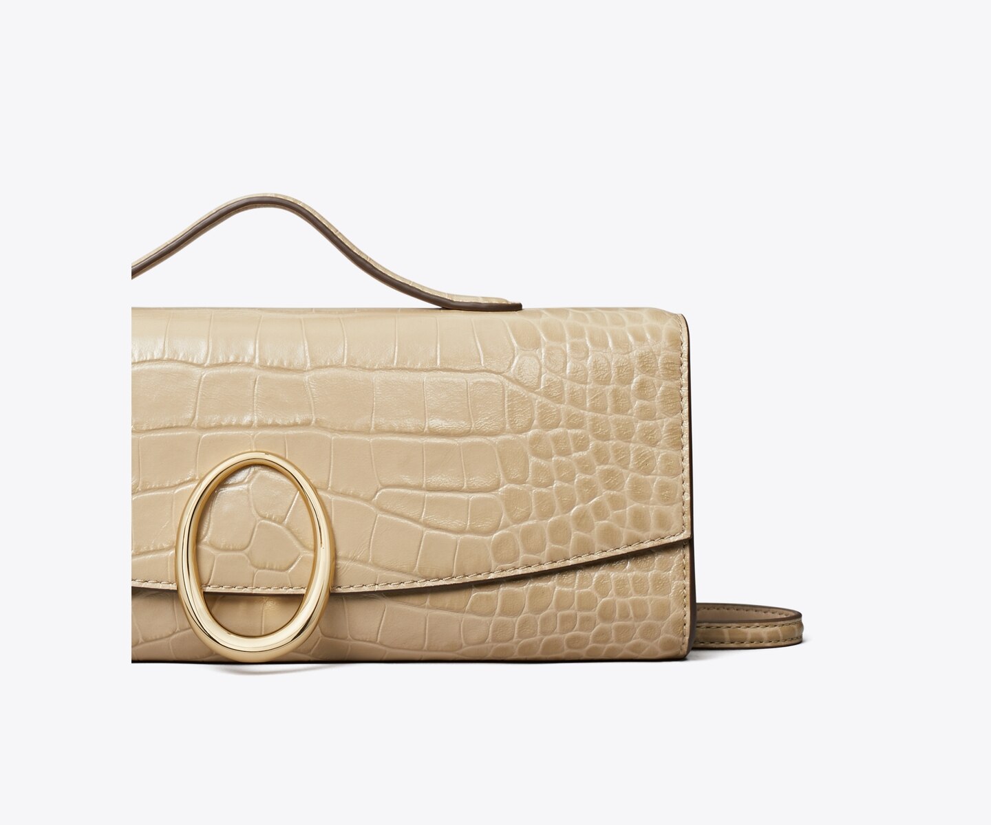 Женский клатч Tory Burch Pierced Croc-Embossed Clutch, цвет: Ginger Leaf — фото 5