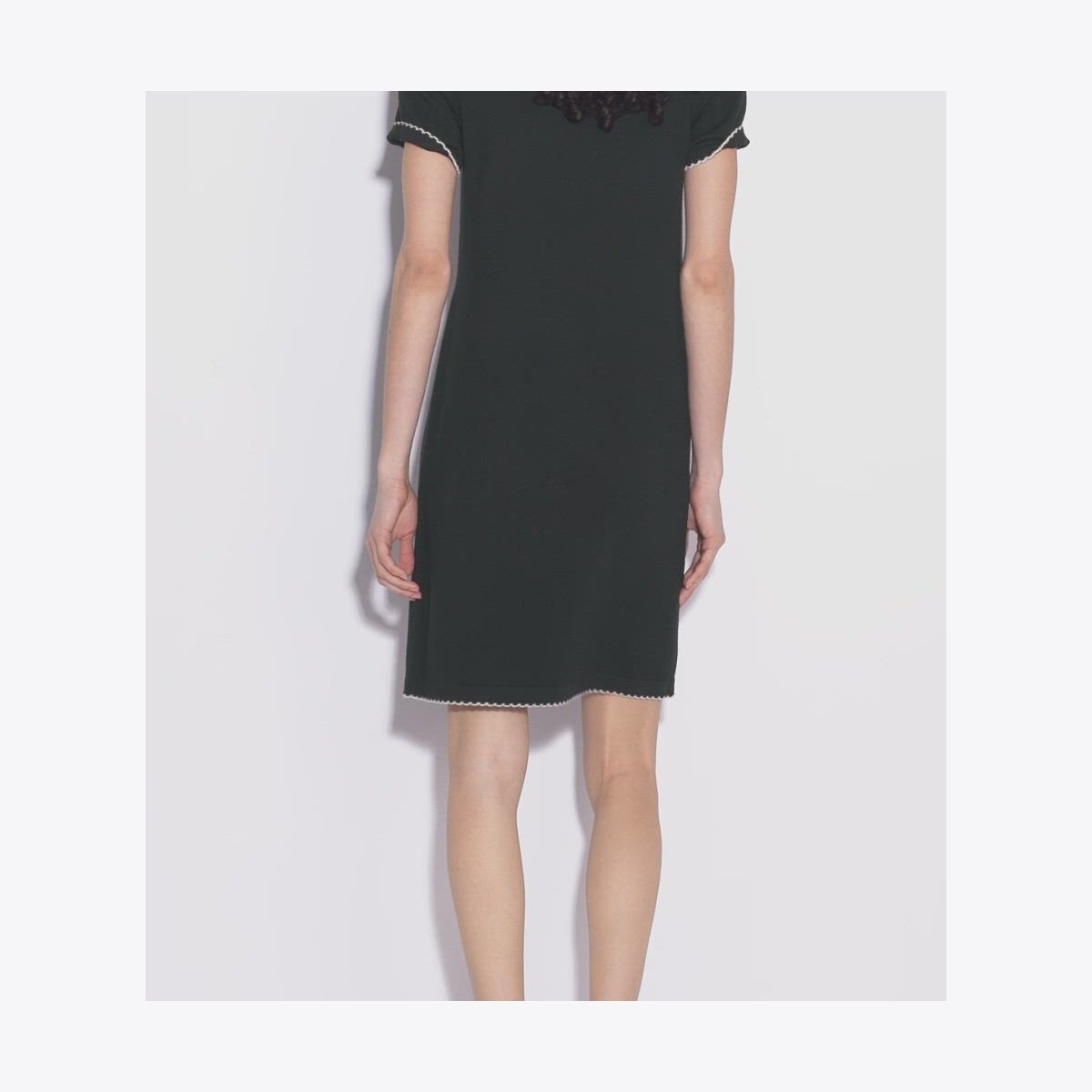WOOL SCALLOPED POLO DRESS - thumbnail 5
