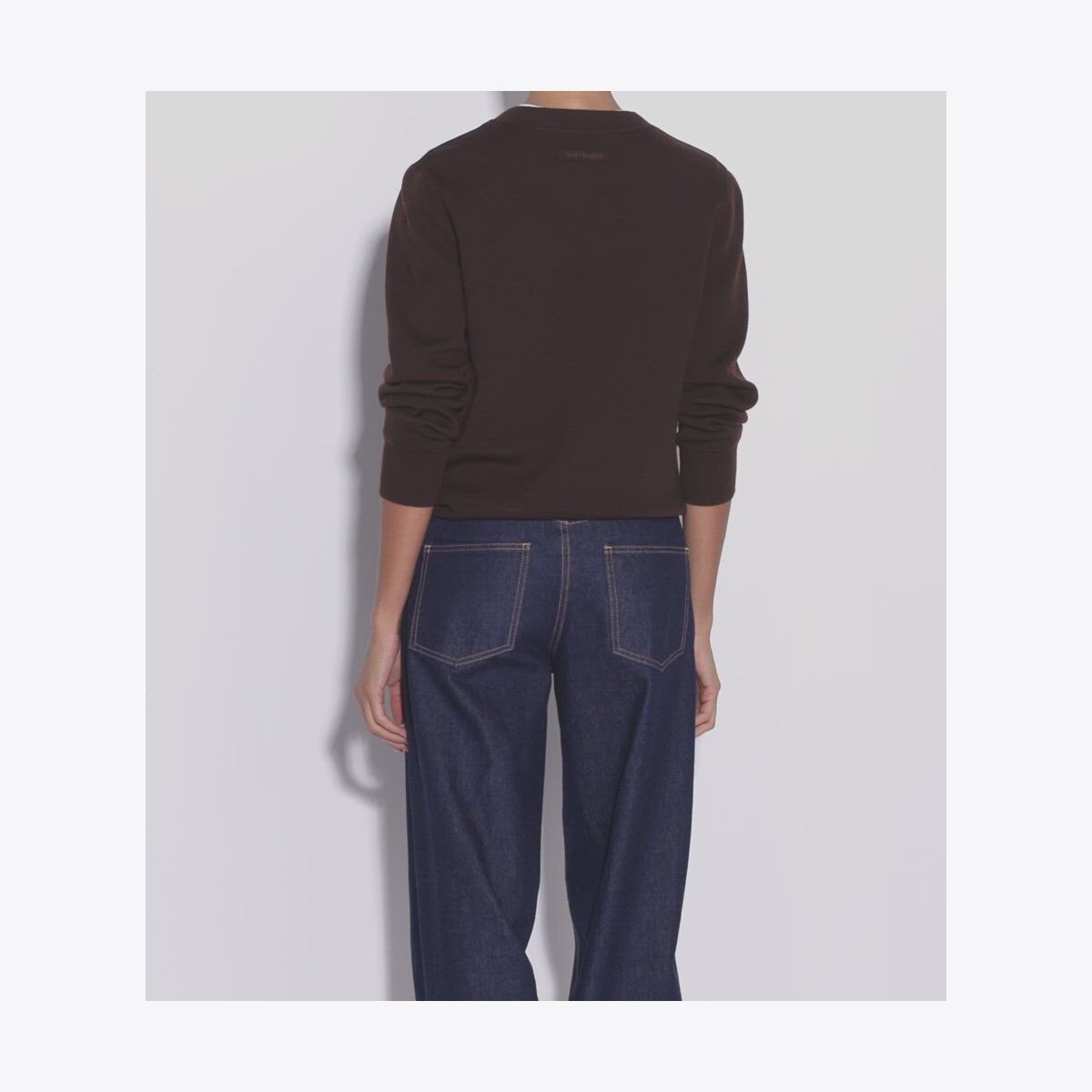 SUEDE FRONT WOOL SWEATER - thumbnail 4