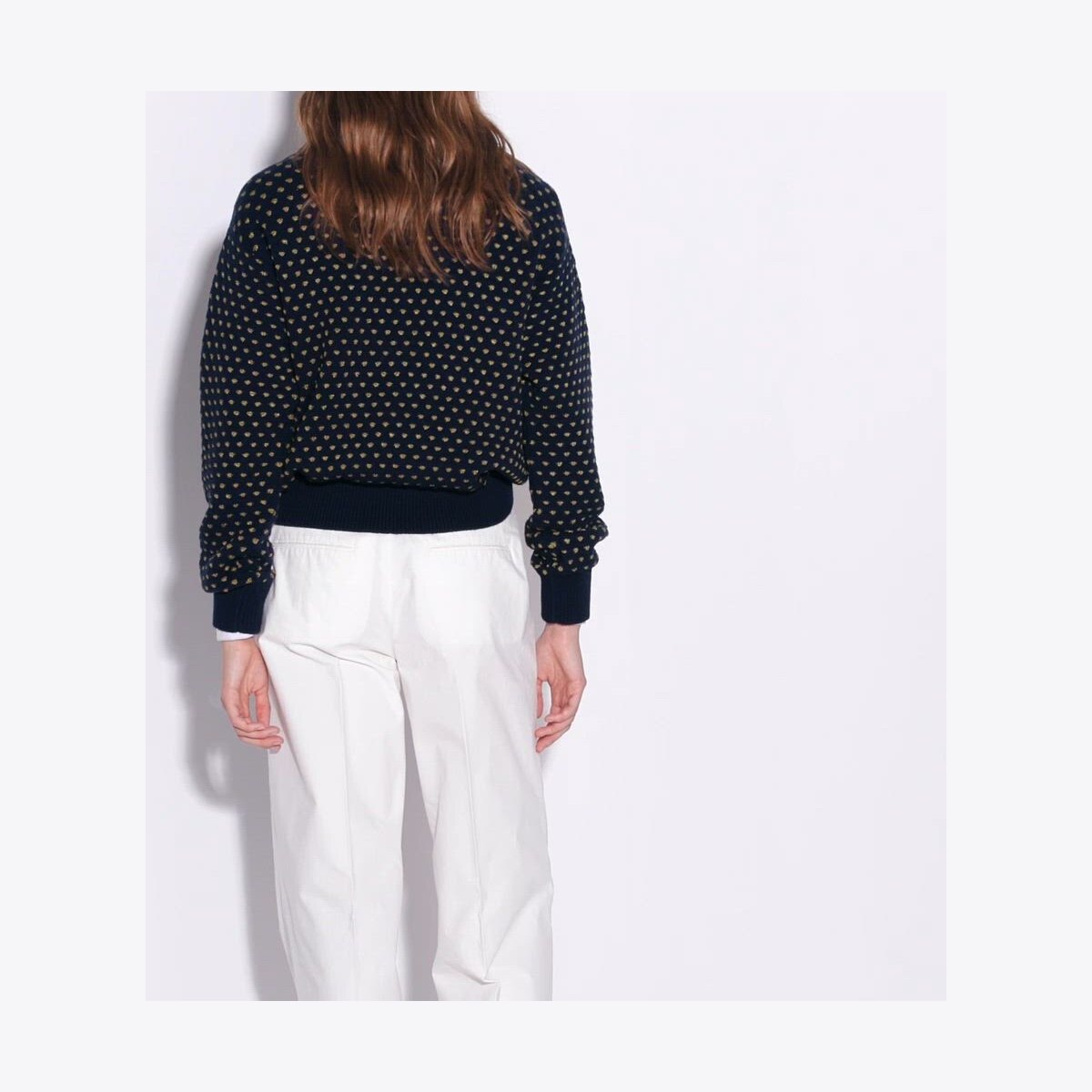 RAFFIA EMBROIDERED WOOL SWEATER - thumbnail 4