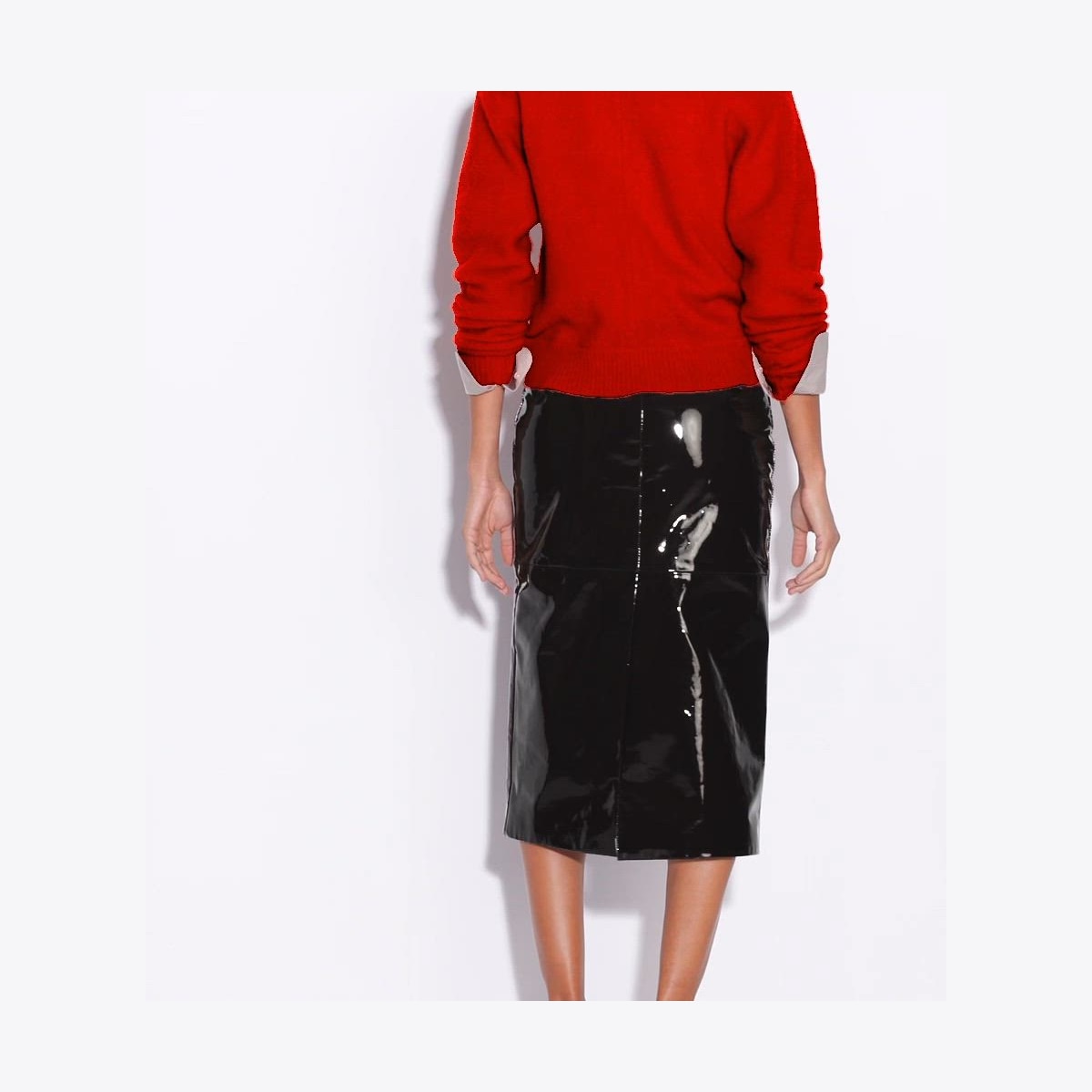 PATENT LEATHER SKIRT - thumbnail 4