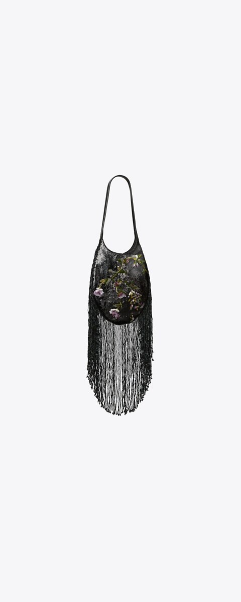 Женская сумка Tory Burch Small Pierced Embellished, цвет: Чёрный разноцветный