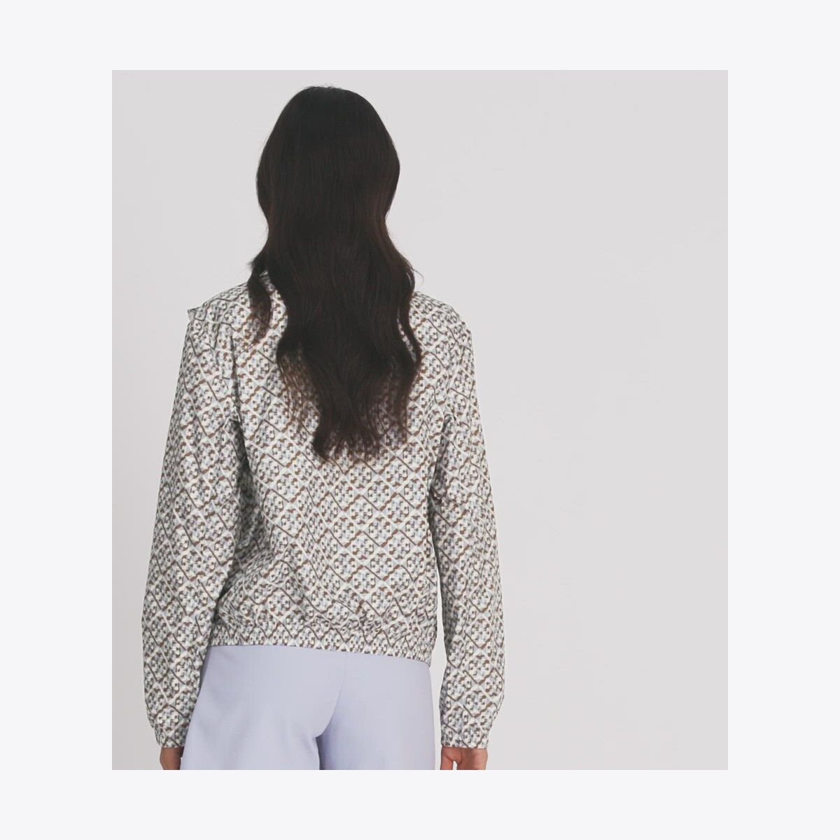 Printed Ruffle Windbreaker: Women's Designer Jackets | Tory