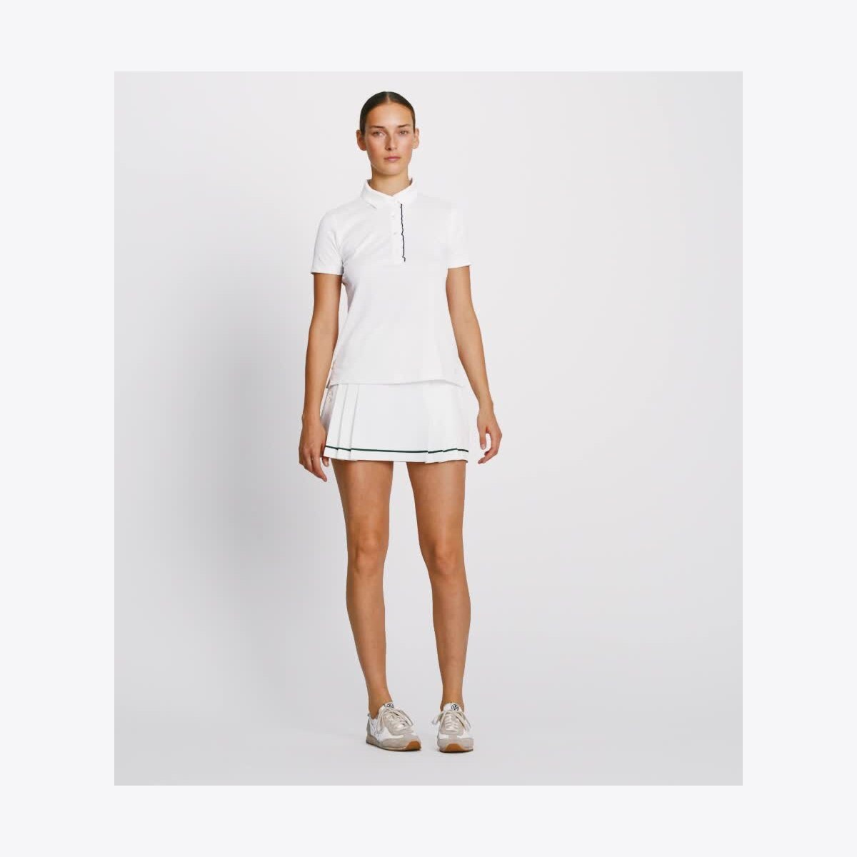 Tech Piqué Ruffle Polo: Women's Designer Tops | Tory Sport