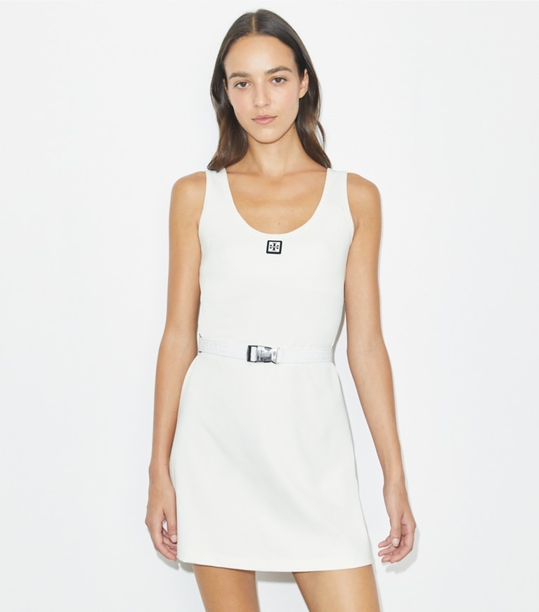 Tory Burch designer dresses A-Line Tennis Dress in Snow White front