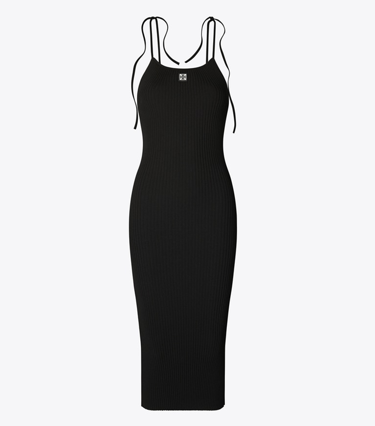Tory Sport designer abiti Abito a canotta in viscosa in Black front