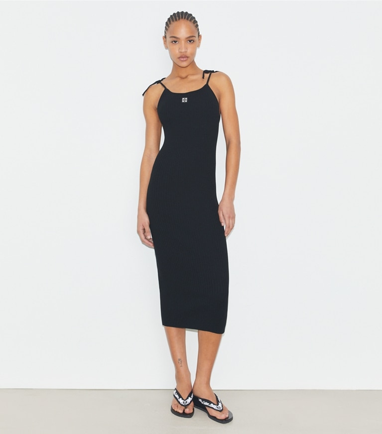 Tory Sport designer abiti Abito a canotta in viscosa in Black front