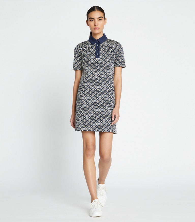 Tory Sport designer abiti Abito a polo T Monogram in nylon in TORY NAVY T MONOGRAM SMALL SPORT front