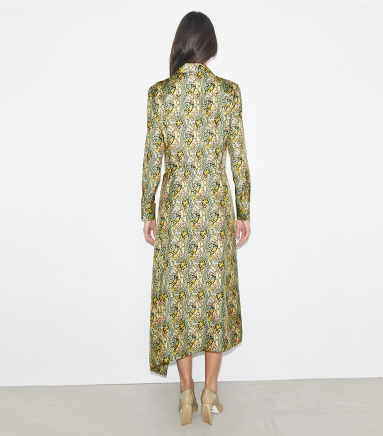 Tory Burch designer abiti Abito a portafoglio in seta in Blue Dream Paisley front