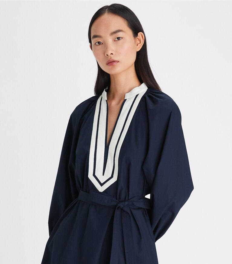 Tory Burch designer copricostume Abito a tunica con maniche a palloncino in Tory Navy front