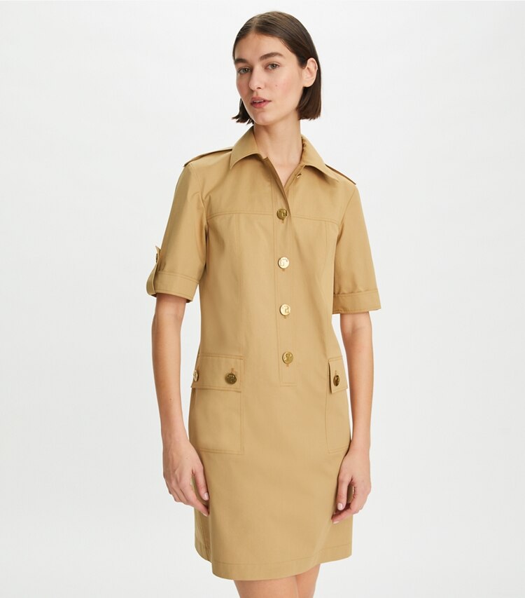 Tory Burch designer abiti Abito Camp in Safari Sand on model detail