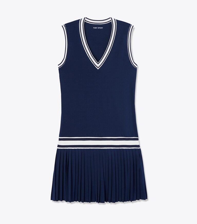 Tory Sport designer abiti Abito da Tennis con scollo a V in Tory Navy front