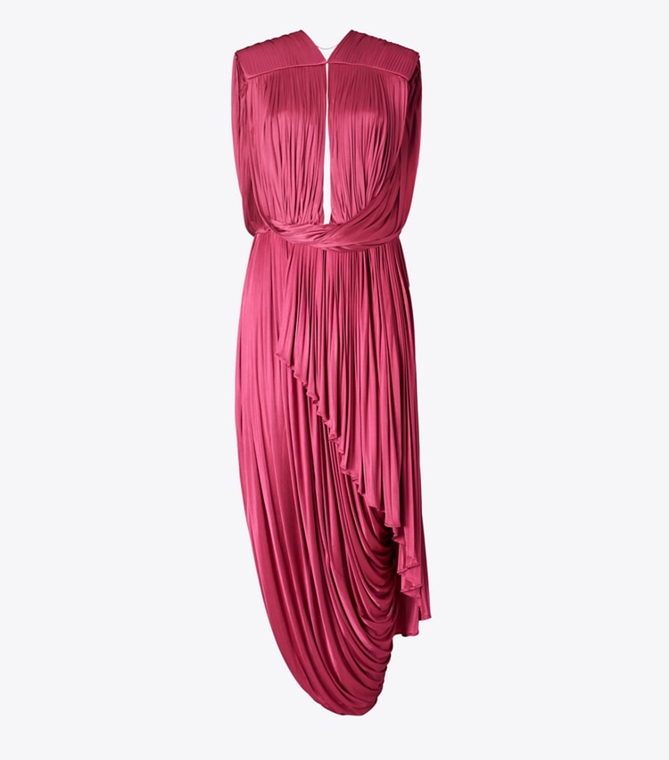 Tory Burch designer abiti Abito drappeggiato in jersey in Cranberry front