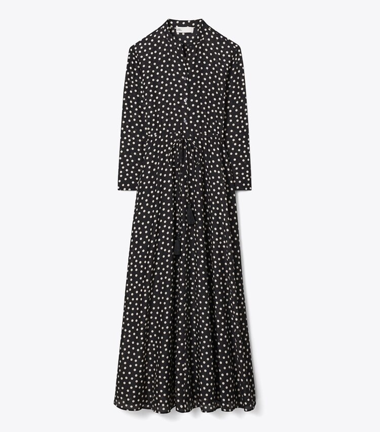 Tory Burch designer abiti Abito in cotone a righe in Black Dot front