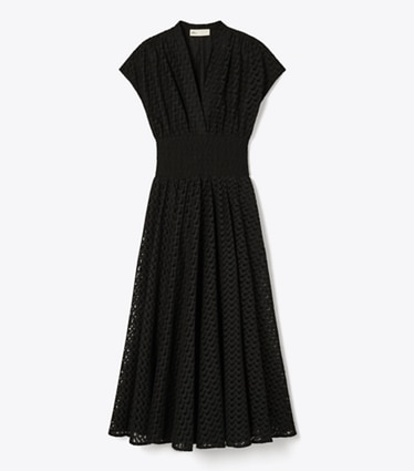 Tory Burch designer abiti Abito in cotone ricamato in Black front
