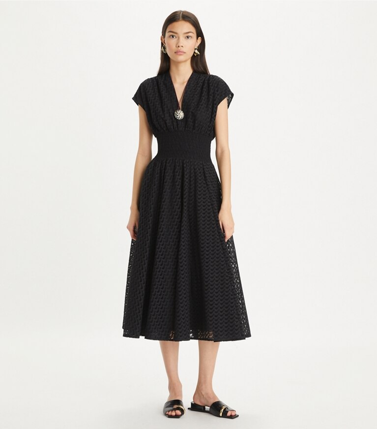 Tory Burch designer abiti Abito in cotone ricamato in Black front