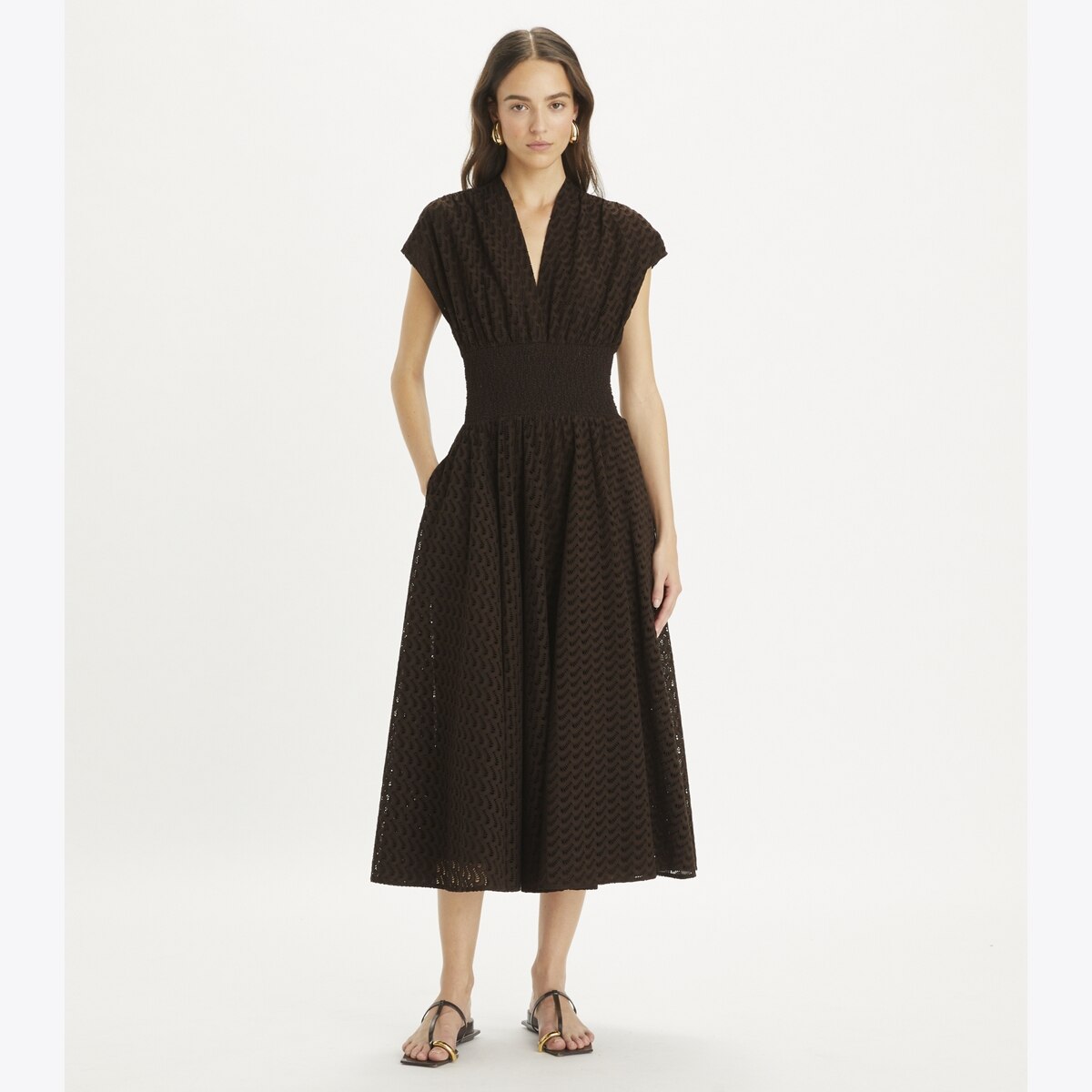 ワンピース Tory Burch Abito Lungo In Cotone Printed Twill Dress: Women's Clothing | Dresses | Tory Burch EU